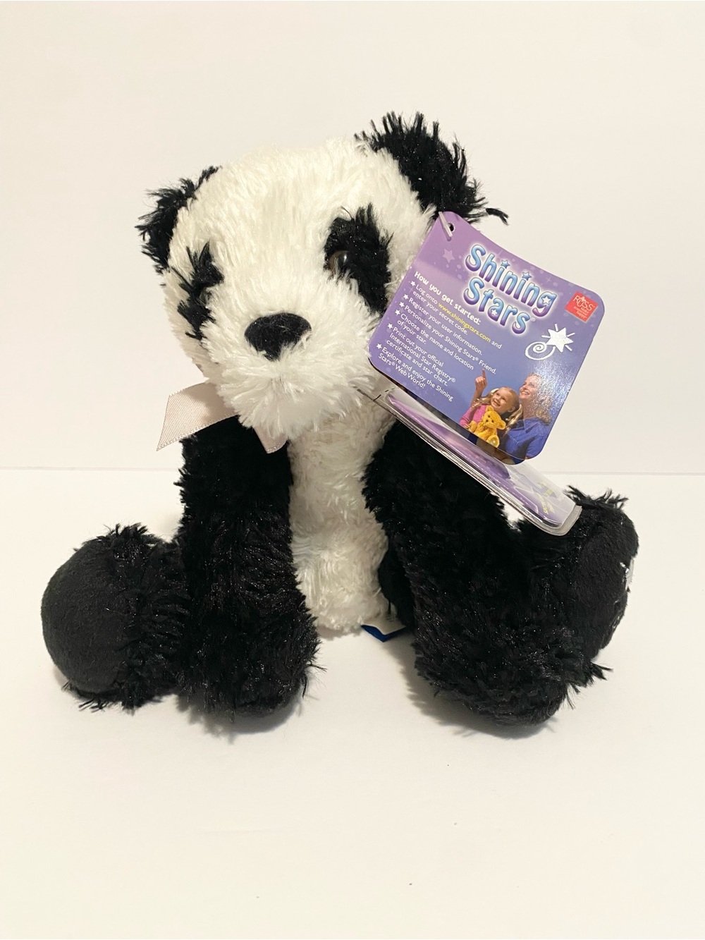 Russ Shining Stars Panda Bear Shine Plush Stuffed Animal 8” Star Foot CODE New